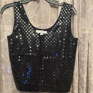 St. John Black Sequin Tank Top